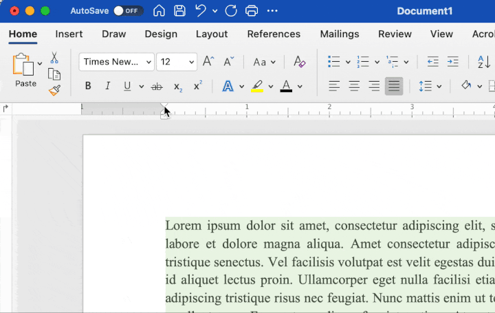 First Line Indent Microsoft Word