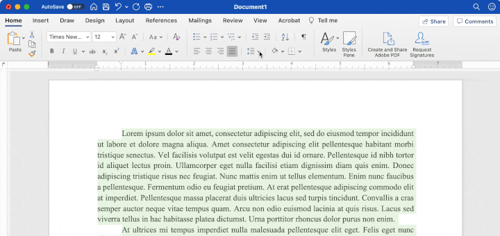 Double Line Spacing Microsoft Word