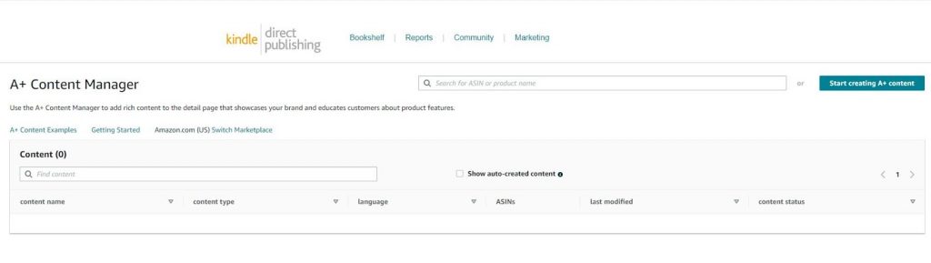 A plus content dashboard