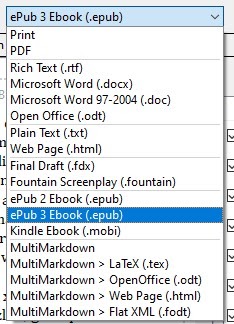 Choosing templates in Scrivener
