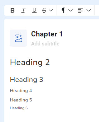 Headings in Atticus