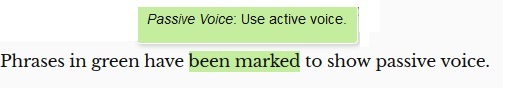 Hemingway Editor - Passive Voice Advice