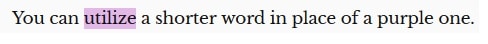 Hemingway Editor - Purple Words