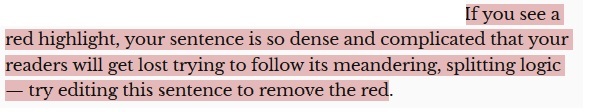 Hemingway Editor - Red Sentences
