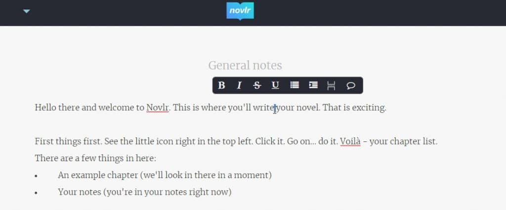 review of novlr writing environment