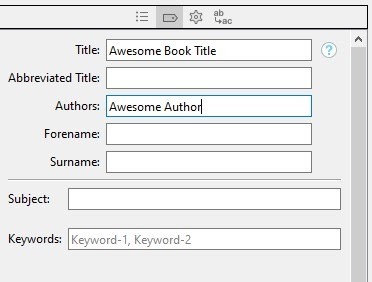 Scrivener metadata