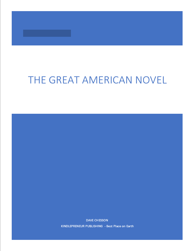 title page created in microsoft word