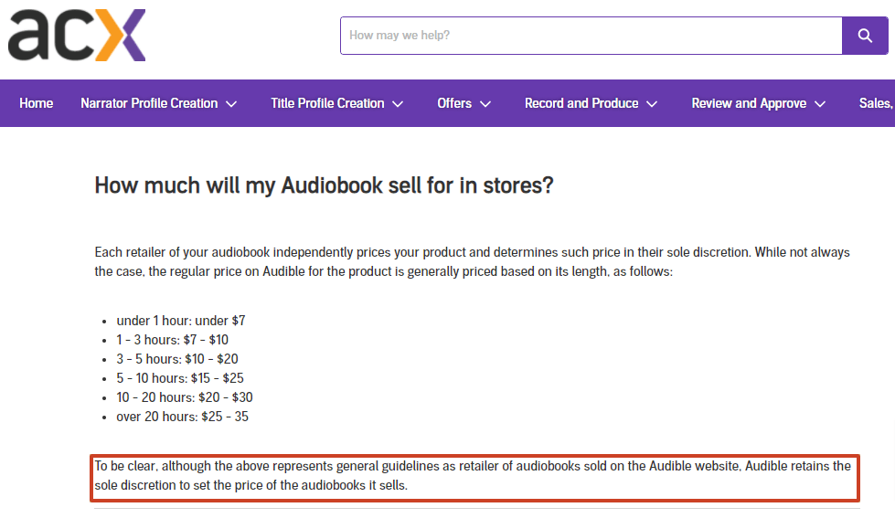ACX Pricing Guidelines for Audiobooks