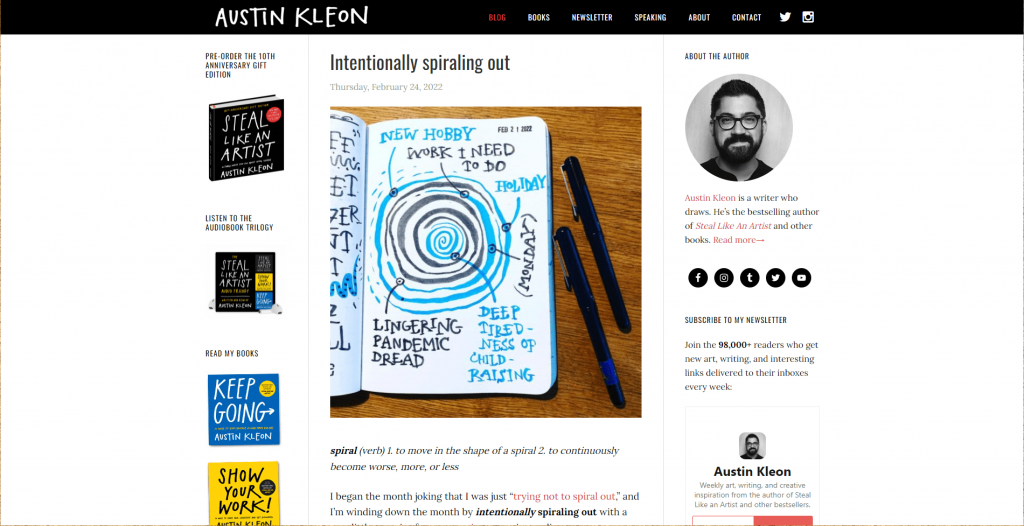 author website of austin kleon