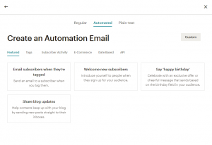 mailchimp automation email campaign options