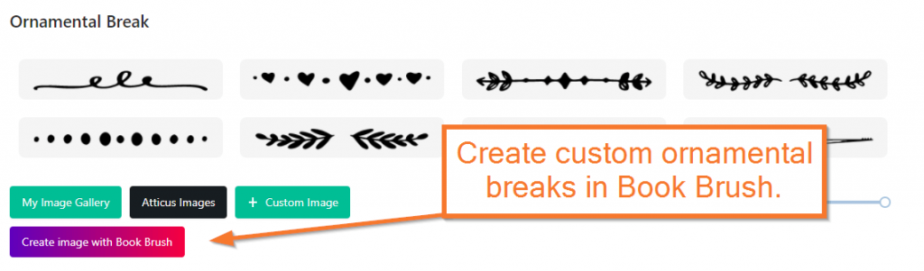 ornamental breaks in book brush