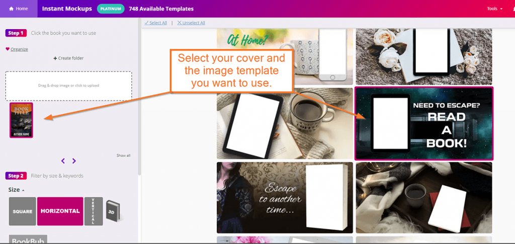 instant mockups in book brush
