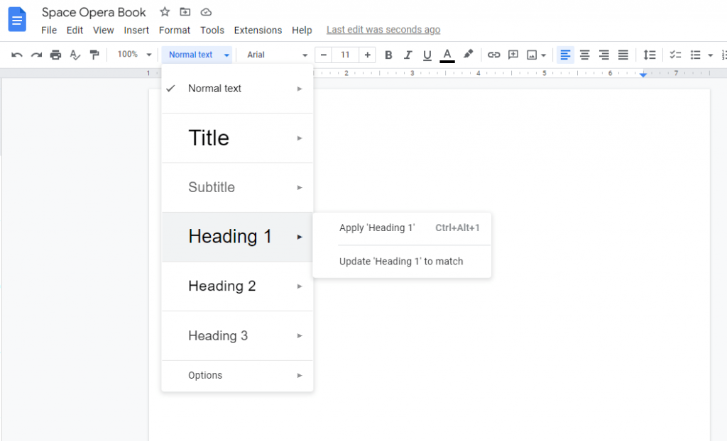 Chapter Heading Google Docs