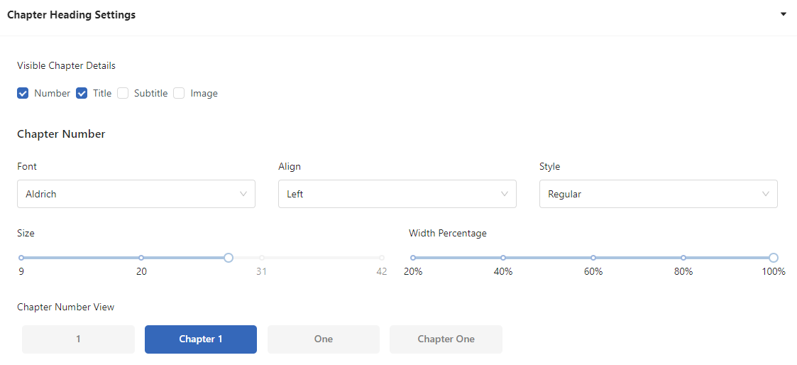 Chapter Heading Settings in Atticus
