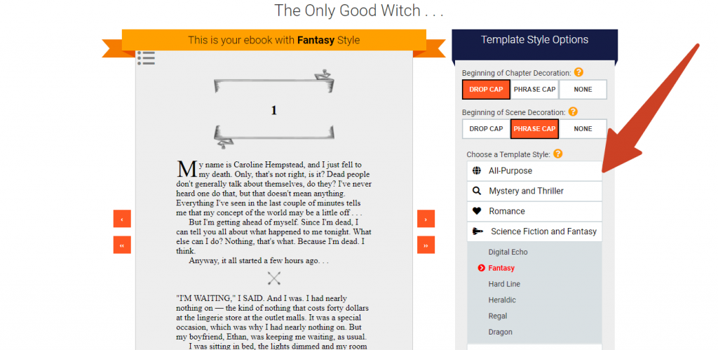 formatting an ebook in Draft2Digital