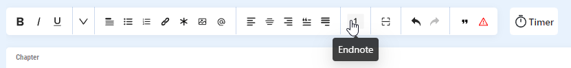 selecting endnotes in the atticus tool bar