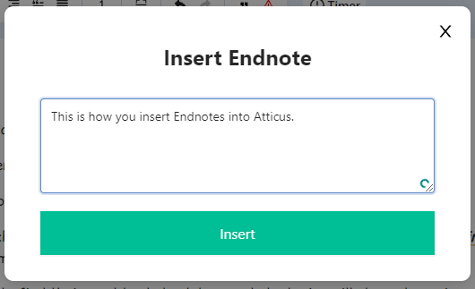 adding an endnote in atticus