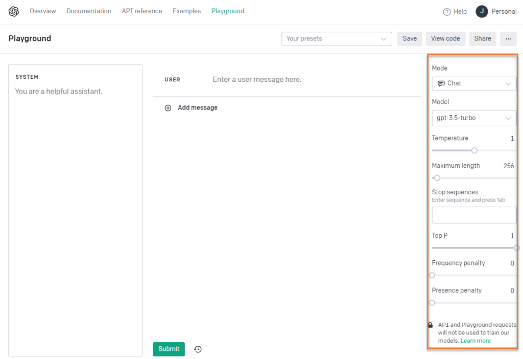 Fine-tuning AI in Openai Playground