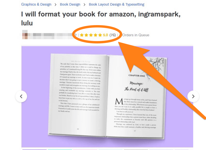 Fiverr star rating book formatter
