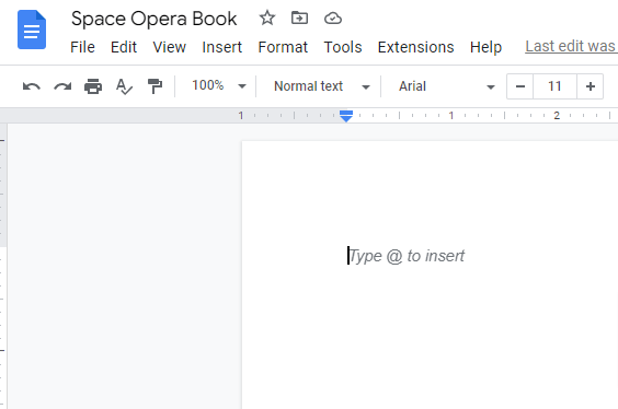 Google Docs Book Title
