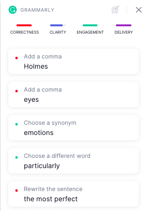 Grammarly sidebar