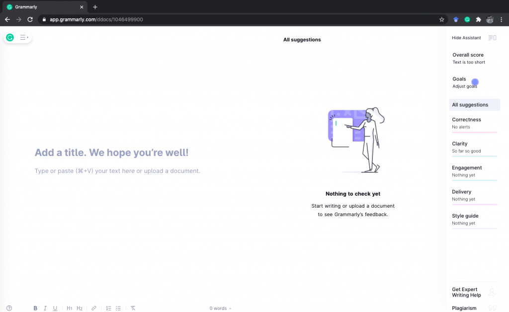 Grammarly online editor