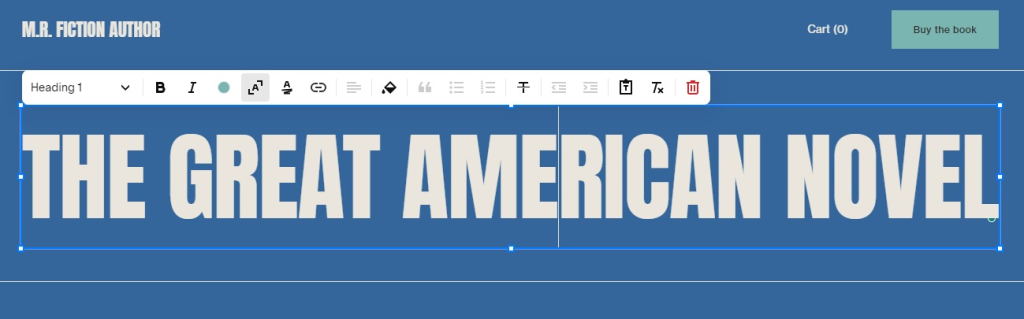 Editing text in Squarespace