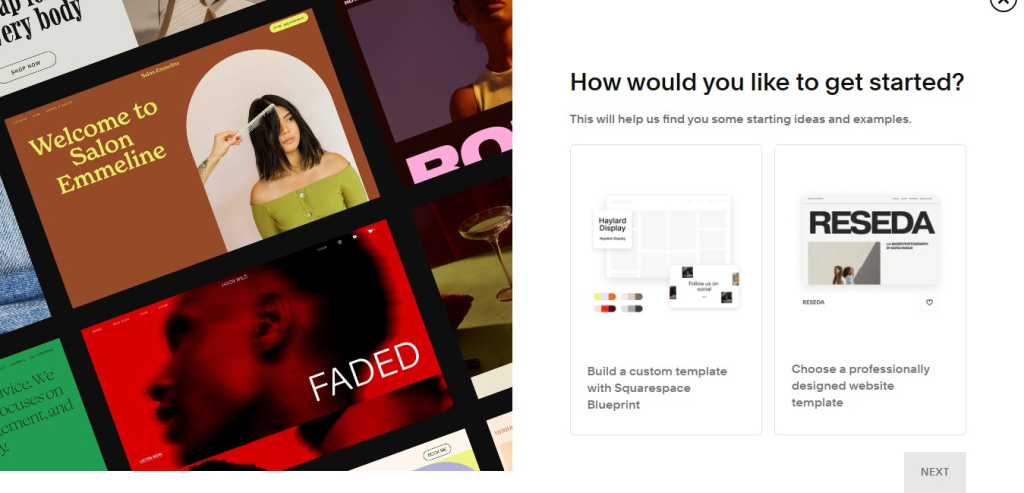Starting a Squarespace website