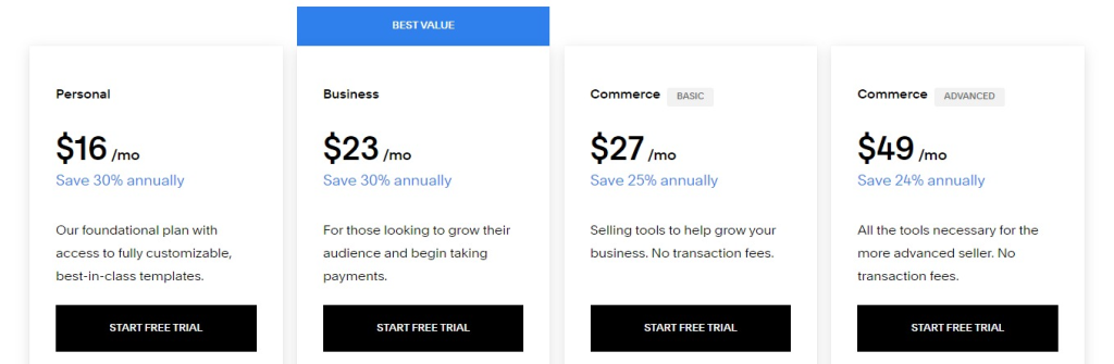Squarespace Pricing