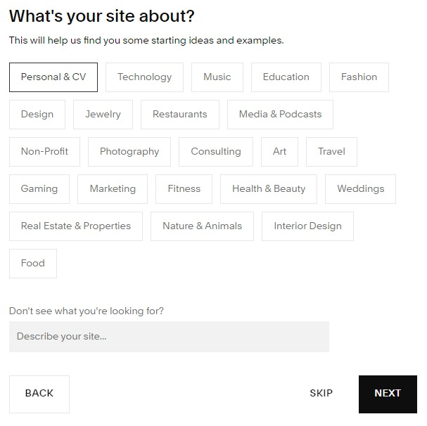 Choosing what your site is about