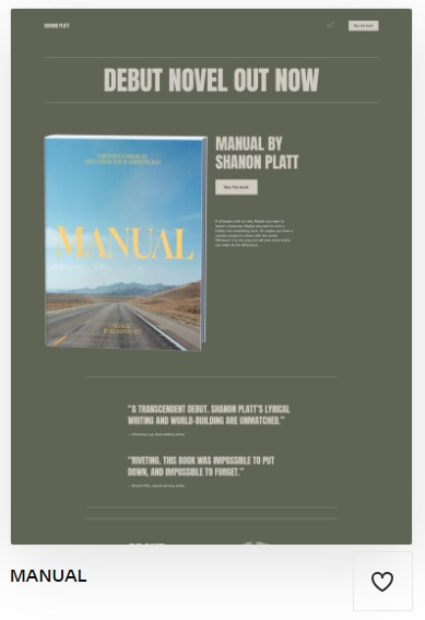 A novel template in SquareSpace