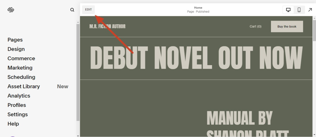 Editing your squarespace website
