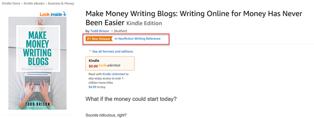 My finished book cover on Amazon