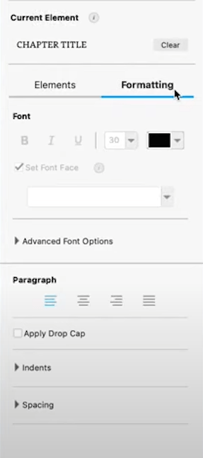 formatting tweaks in kindle create