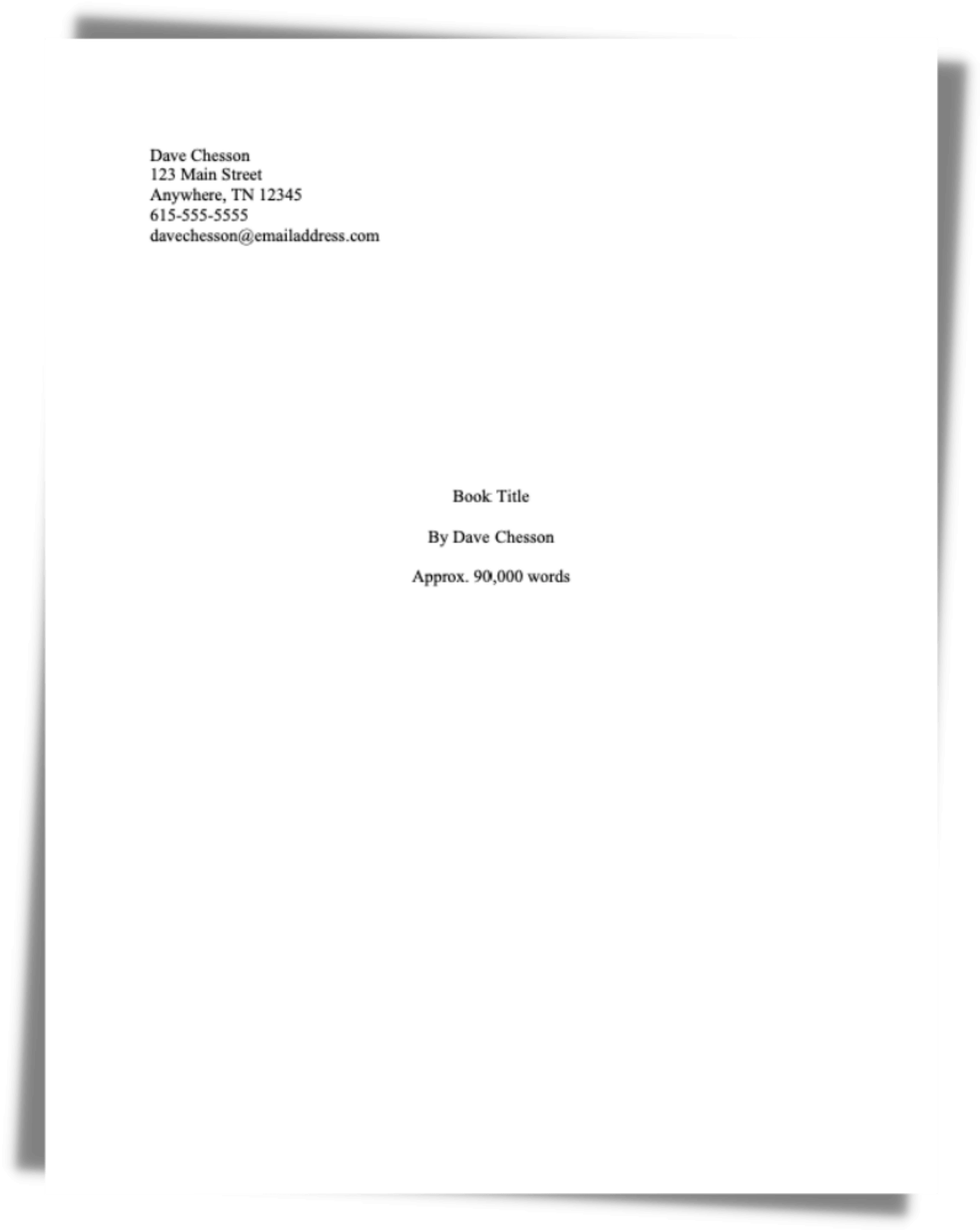 Manuscript Cover Page