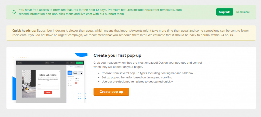 Mailerlite forms feature