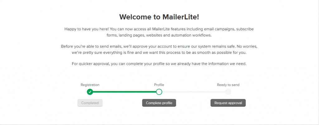 Mailerlite welcome checklist