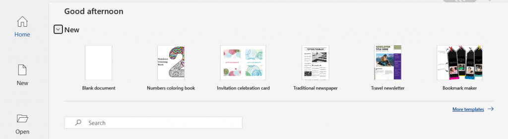New Document Templates