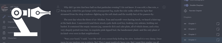 banner for this section, a review of Plot Factory.