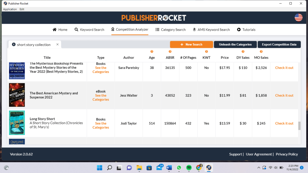 PublisherRocket Competition Search