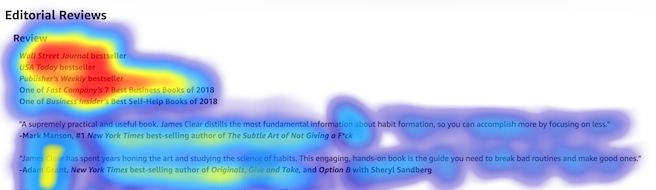 Amazon Editorial Reviews Heat Map
