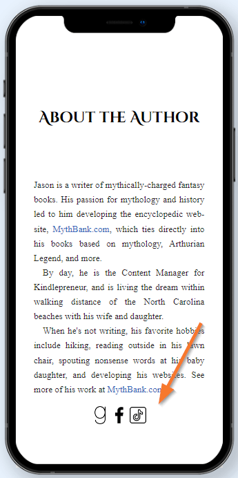 social links in ebooks