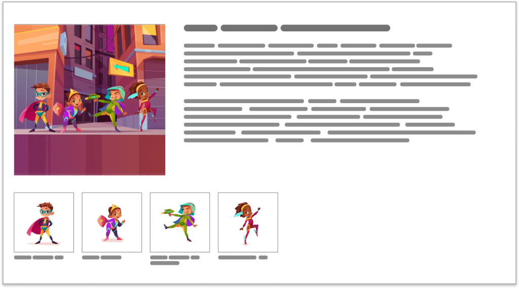 A plus content character carousel