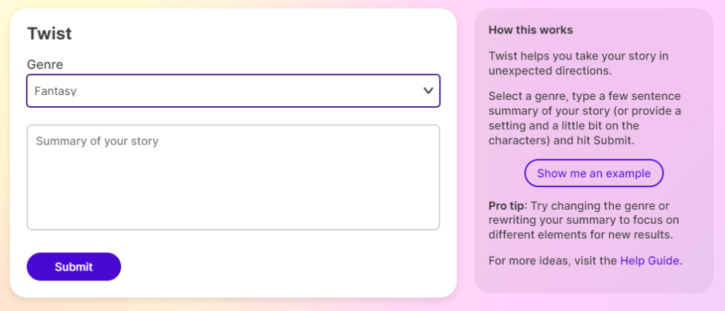 other tools in sudowrite