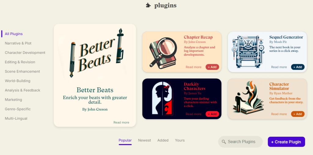 Sudowrite Plugins