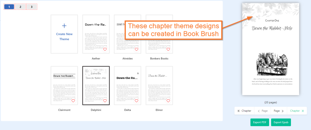 Theme Designs in Book Brush